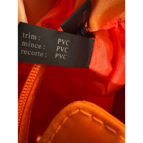 Vintage Y2K Kenneth Cole Reaction Orange Nylon Shoulder Bag Buckle Baguette - Picture 11 of 14